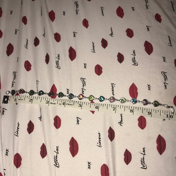 Hearts π multiple colors abalone bracelet 10β - Picture 4 of 6